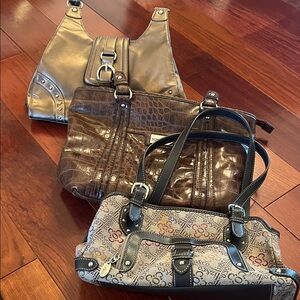 Nine West Brown and Gold Shoulder Bag Set